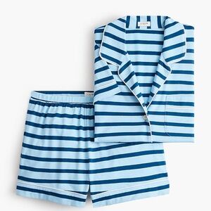NWT J. Crew Factory Light Blue and Navy Striped Pajama Set